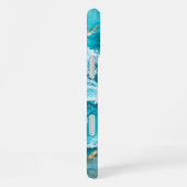 Coque iPhone 16 Plus Vagues de lagon turquoise Abstrait (Côté droit)