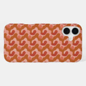 Coque iPhone 16 Plus Vagues fluides en orange et rose (Verso Horizontal)
