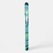 Coque iPhone 16 Plus Vagues océaniques à l'aquarelle sarcelle (Côté gauche)