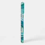 Coque iPhone 16 Plus Vagues océaniques à l'aquarelle sarcelle (Côté droit)