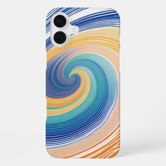 Coque iPhone 16 Plus Vagues rayées colorées (Verso)