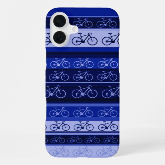 Coque iPhone 16 Plus Vélos bleus sur rayures (Verso)