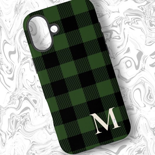 Coque iPhone 16 Plus Vérification de l'assiette de Buffalo vert de la f