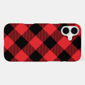 Coque iPhone 16 Plus Vichy Rouge Noir Buffalo (Verso Horizontal)