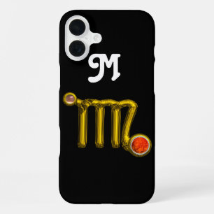 Coque iPhone 16 Plus VIERGE AGATE ORANGE OR Signe du zodiaque bijou MON