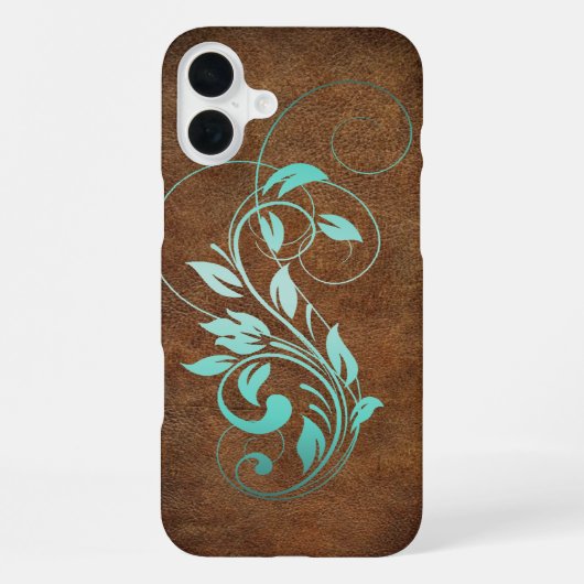 Coque iPhone 16 Plus Vieux Monde Faux Leather (Verso)