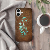 Coque iPhone 16 Plus Vieux Monde Faux Leather