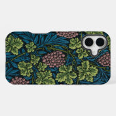 Coque iPhone 16 Plus Vignes avec grappes de raisins roses (Verso Horizontal)
