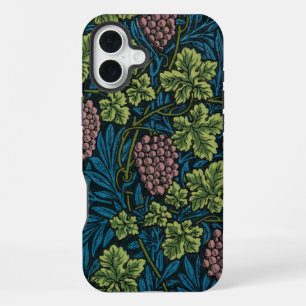 Coque iPhone 16 Plus Vignes avec grappes de raisins roses