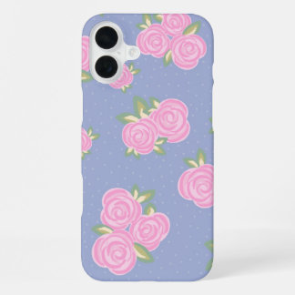 Coque iPhone 16 Plus Vintage roses floral pattern