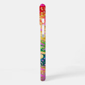 Coque iPhone 16 Plus Virage arc-en-ciel vif avec initiales (Côté gauche)