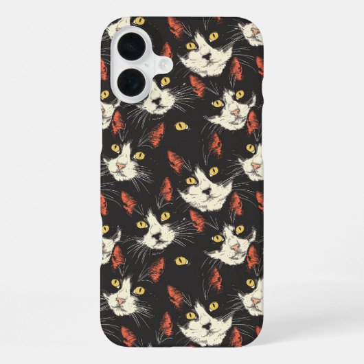 Coque iPhone 16 Plus Visages de Chat Stylés (Verso)