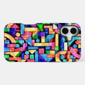 Coque iPhone 16 Plus Vivid Geometric Flow (Verso Horizontal)