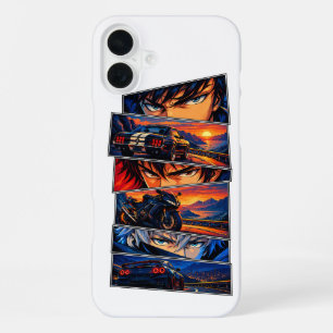 Coque iPhone 16 Plus Voitures et motos de course Anime esthétique IPhon