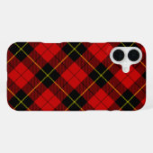Coque iPhone 16 Plus Wallace tartan rouge noir plaid (Verso Horizontal)