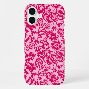 Coque iPhone 16 Plus William Morris Floral Damask, Fuchsia et Pink