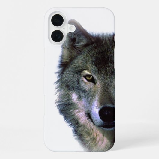 Coque iPhone 16 Plus Yeux de Loup Gris (Verso)