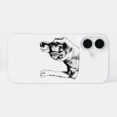 Coque iPhone 16 Pocket Scout, chiot calme (Verso Horizontal)