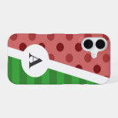 Coque iPhone 16 Point Polka de pastèque et Motif à rayures (Verso Horizontal)