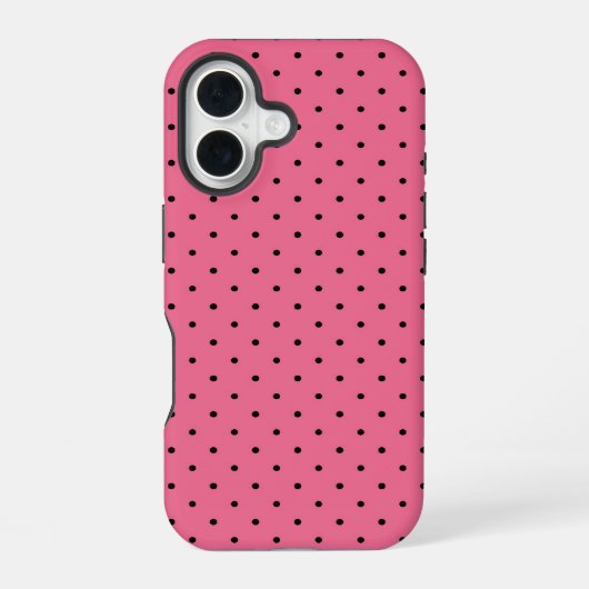 Coque iPhone 16 Point rose pointillé (Verso)