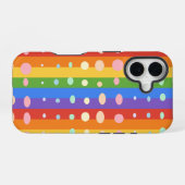 COQUE iPhone 16 POINTS ARC-EN-CIEL RAYÉS (Verso Horizontal)