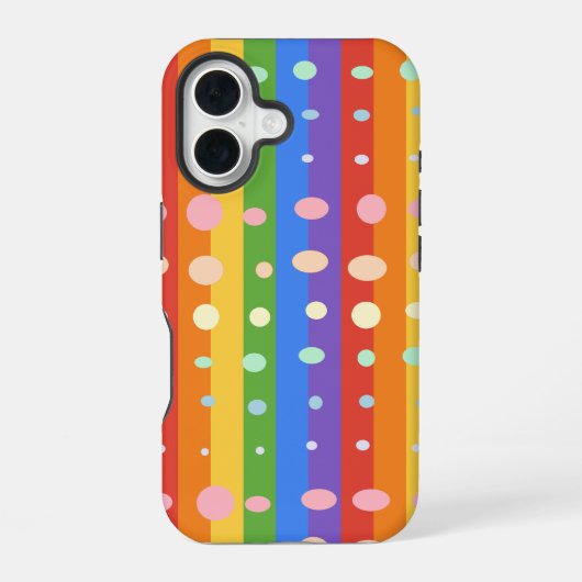COQUE iPhone 16 POINTS ARC-EN-CIEL RAYÉS (Verso)