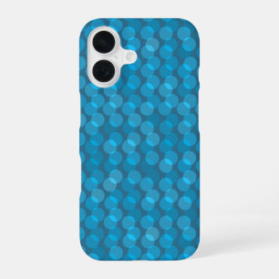 Coque iPhone 16 points bleus et en jean superposés