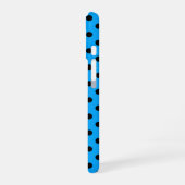 Coque iPhone 16 Points bleus et noirs (Côté gauche)