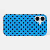 Coque iPhone 16 Points bleus et noirs (Verso Horizontal)