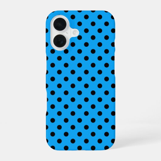 Coque iPhone 16 Points bleus et noirs (Verso)
