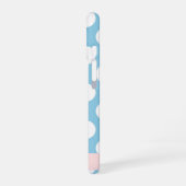 Coque iPhone 16 Points bleus, Motif à pois, Votre nom (Côté gauche)