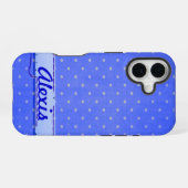 Coque iPhone 16 Points de broche bleus (Verso Horizontal)