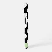 Coque iPhone 16 Points noirs et blancs, Pointillés, Votre Nom (Côté gauche)