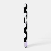 Coque iPhone 16 Points noirs et blancs, Pointillés, Votre Nom (Côté gauche)