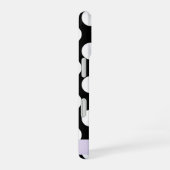Coque iPhone 16 Points noirs et blancs, Pointillés, Votre Nom (Côté droit)