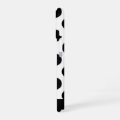 Coque iPhone 16 Points noirs et blancs, Pointillés, Votre Nom (Côté gauche)