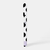 Coque iPhone 16 Points noirs et blancs, Pointillés, Votre nom (Côté gauche)