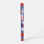 Coque iPhone 16 points rouges, blancs et bleus (Côté gauche)