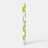 Coque iPhone 16 Points verts, Motif à pois, Votre nom (Côté gauche)