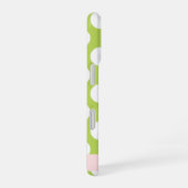 Coque iPhone 16 Points verts, Motif à pois, Votre nom (Côté droit)