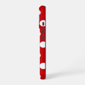 Coque iPhone 16 Pois blancs en gras sur rouge (Côté gauche)
