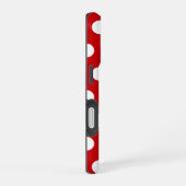 Coque iPhone 16 Pois blancs en gras sur rouge (Côté droit)
