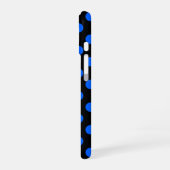 Coque iPhone 16 Pois bleu et noir (Côté gauche)