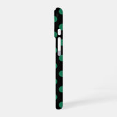 Coque iPhone 16 Pois vert et noir (Côté gauche)
