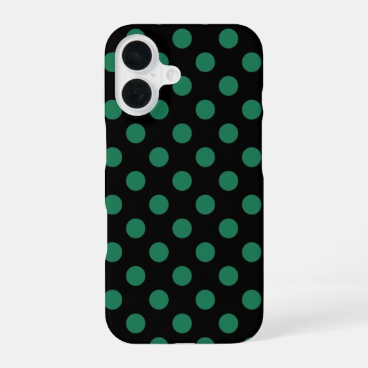 Coque iPhone 16 Pois vert et noir (Verso)