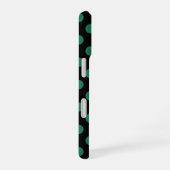 Coque iPhone 16 Pois vert et noir (Côté droit)