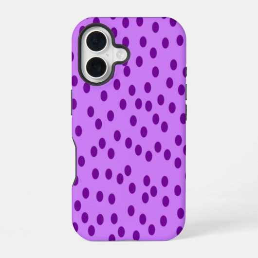 Coque iPhone 16 Pois violets de lavande (Verso)