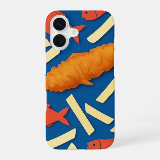 Coque iPhone 16 Poisson et frites (Verso)