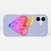 Coque iPhone 16 Pomme en forme de cœur (Verso Horizontal)