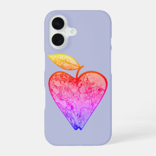 Coque iPhone 16 Pomme en forme de cœur